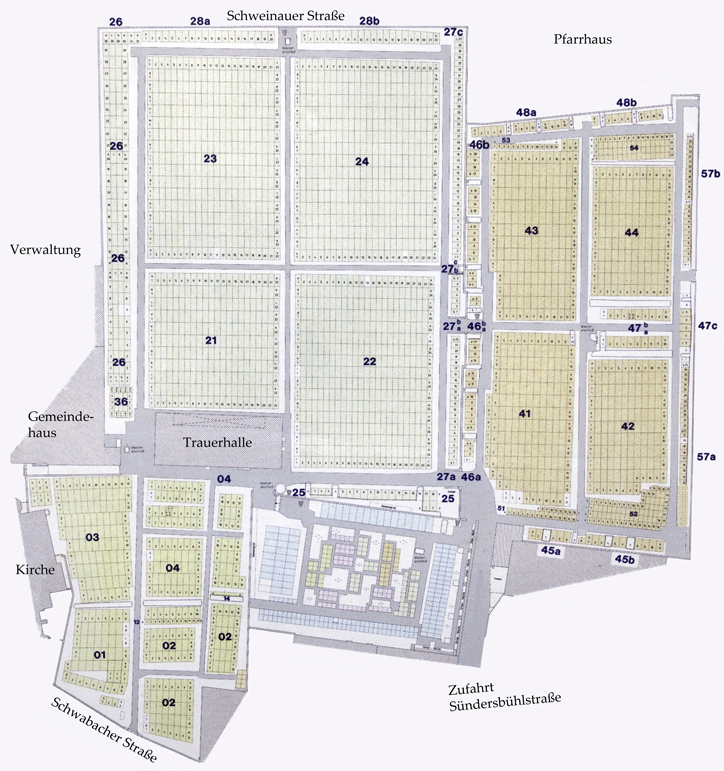 Plan des Friedhofes Nürnberg St. Leonhard Nürnberg St. Leonhard Schweinau